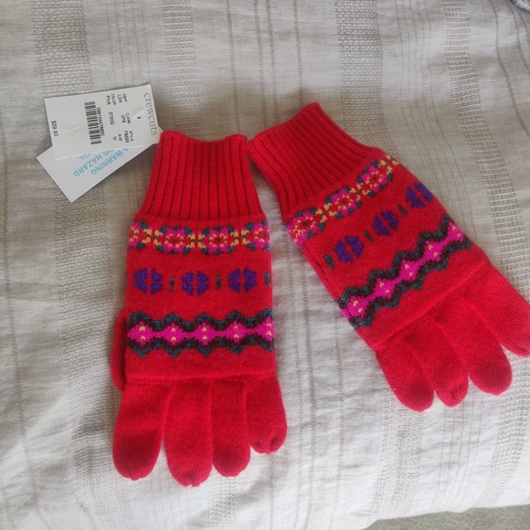 New!J.Crew in fair isle Multi colored Crewcuts 100% wool scarf & gloves Kids set - Picture 8 of 12